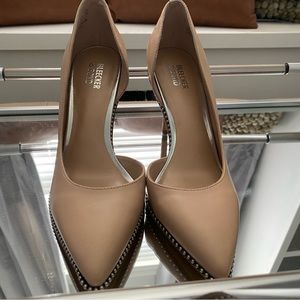 Bleecker and Bond nude studded cut out stilettos. Women’s size 8. NEVER WORN.